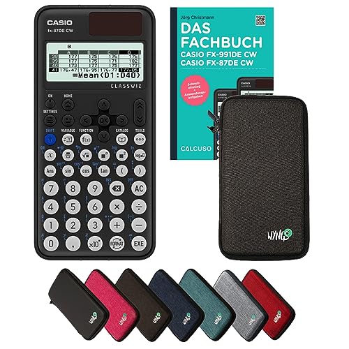 CALCUSO Standardpaket: Casio FX-87DE CW + WYNGS Schutztasche dunkelgrau + Fachbuch + Erweiterte Garantie von CALCUSO von Casio