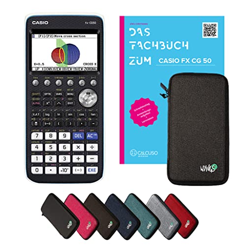 CALCUSO Standardpaket: Casio FX CG 50 + WYNGS Schutztasche dunkelgrau + CALCUSO Fachbuch + Erweiterte Garantie von CALCUSO von Casio