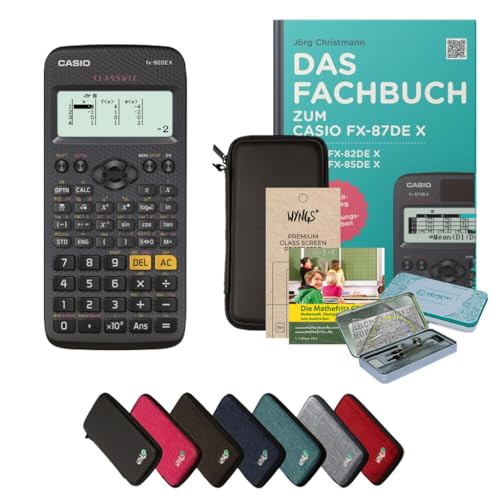CALCUSO Streberpaket Schwarz mit Taschenrechner Casio FX-82DE X von Casio
