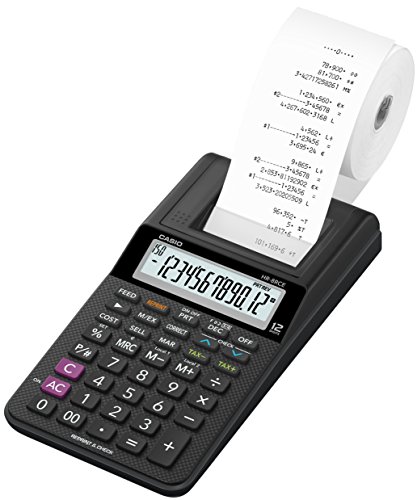 CASIO Druckender Tischrechner HR-8RCE, 12-stellig, Wiederholungsdruck, Cost/Sell/Margin, Profi-Prozentrechnung von Casio