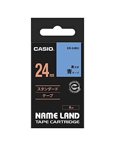 CASIO EZ-Label Printer XR-24BU1 Schriftband selbsthaftend 24 mm x 8,0 m schwarz auf blau von Casio