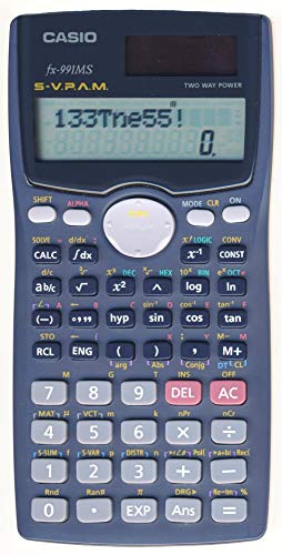 CASIO FX-991MS Technisch-Wissenschaftlicher Taschenrechner 10+2 Stellen, 401 Funktionen, Solar/Batterie, CALC-Funktion von Casio