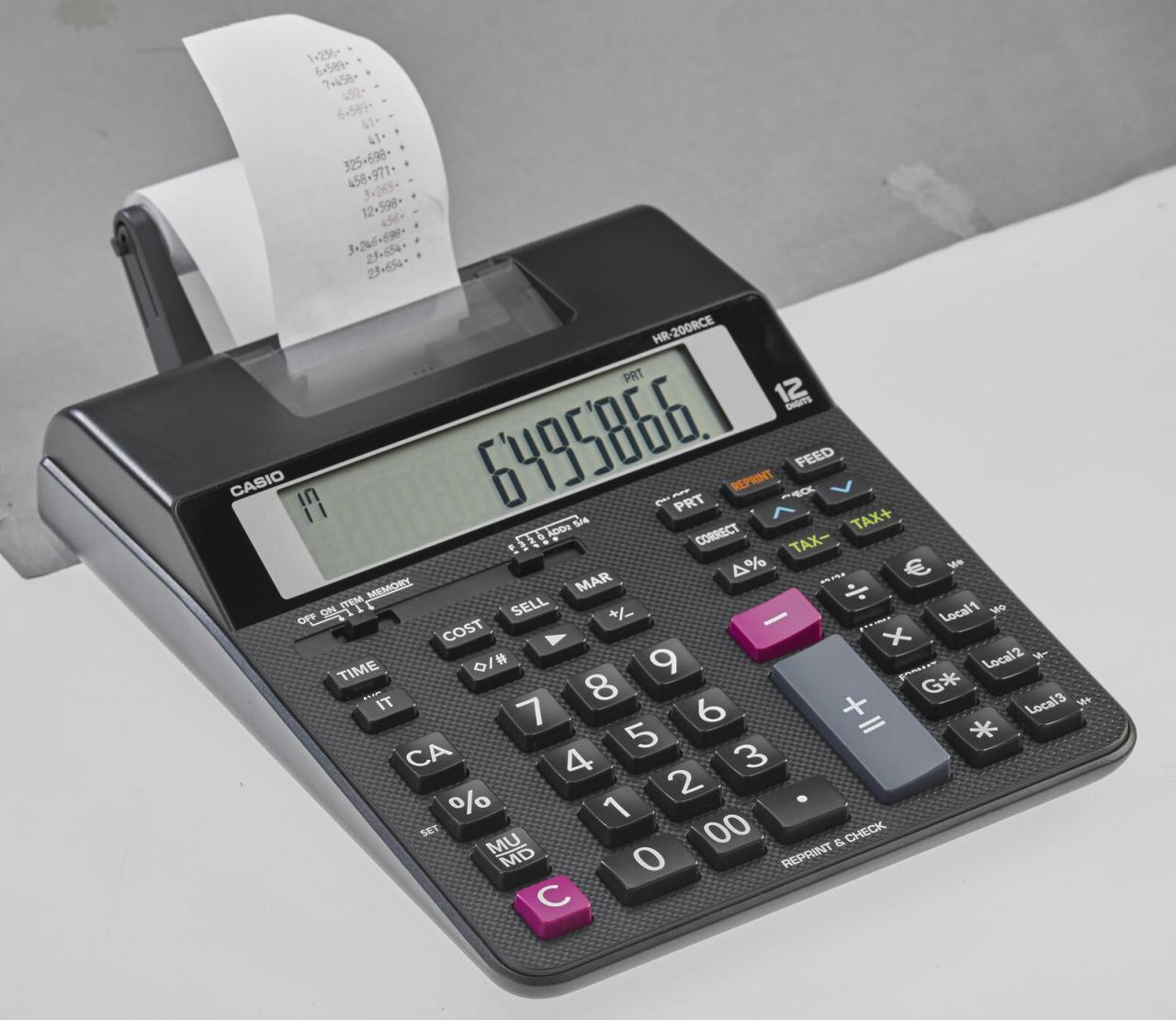 CASIO Tischrechner druckend HR-200RCE schwarz von Casio