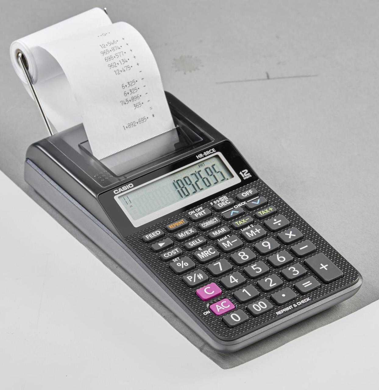 CASIO Tischrechner druckend HR-8RCE schwarz CASIO Tischrechner druckend HR-8RCE schwarz von Casio