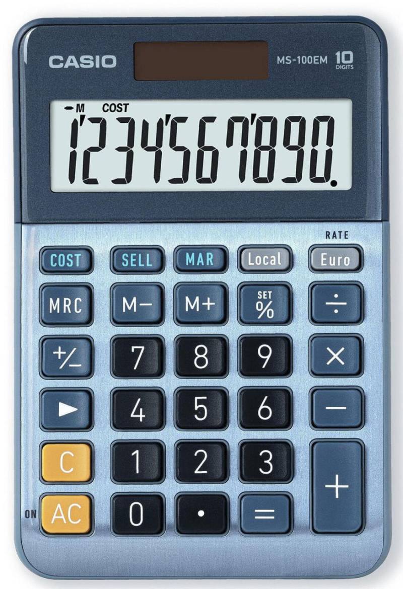 CASIO Tischrechner MS-100EM blau von Casio