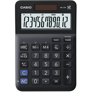 CASIO MS-20F Tischrechner schwarz von Casio
