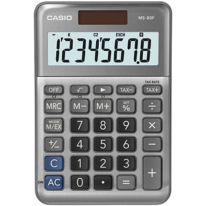 CASIO MS-80F Tischrechner grau von Casio