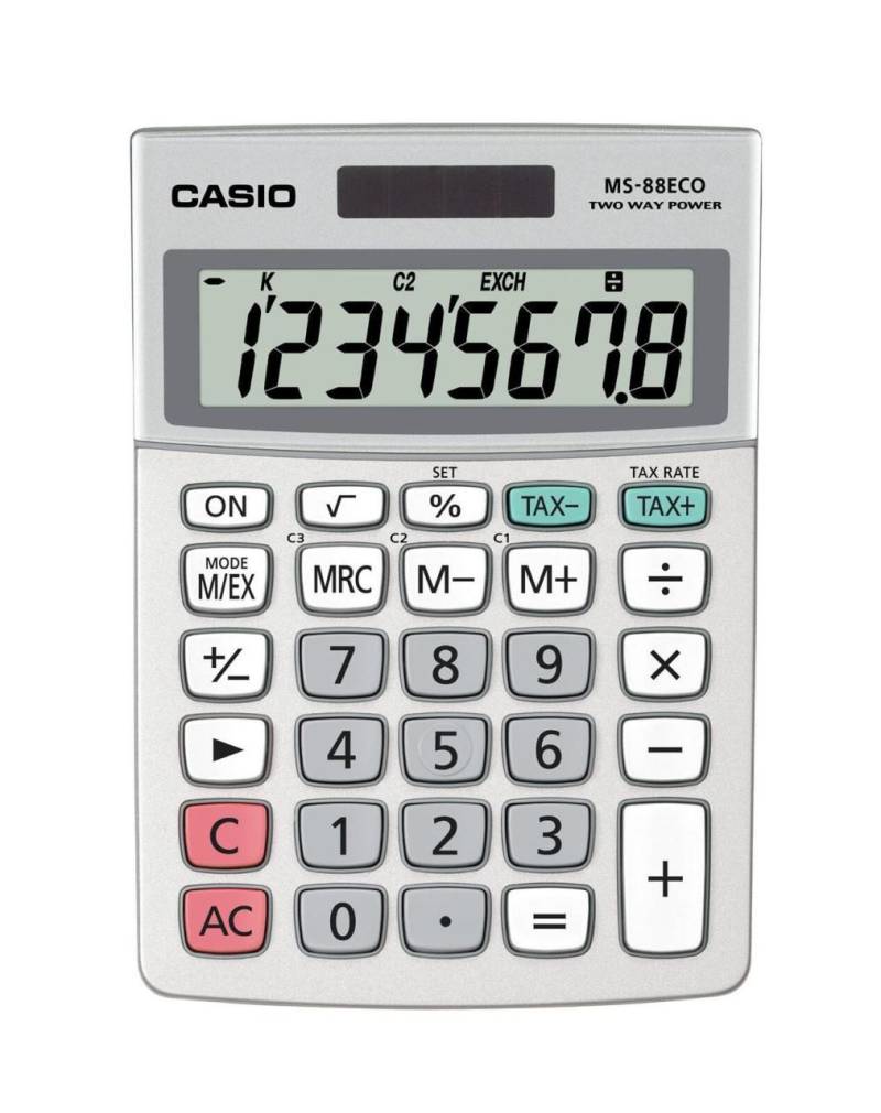 CASIO Tischrechner MS-88ECO silber von Casio