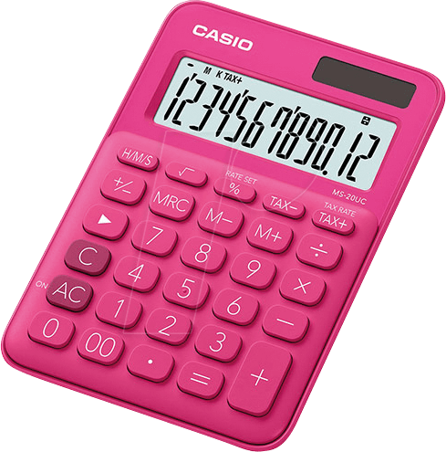 CASIO MS20UC-RD - Casio Tischrechner, Solar, pink von Casio