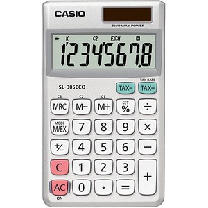 CASIO SL-305ECO Taschenrechner silber von Casio