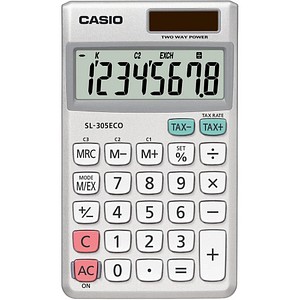 CASIO SL-305ECO Taschenrechner silber CASIO SL-305ECO Taschenrechner silber von Casio