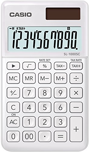 CASIO Taschenrechner SL-1000SC, 10-stellig, stylische Farben, Steuerberechnung, Aluminiumfront, Solar-/Batteriebetrieb, 0.9 x 7.1 x 12 cm CASIO Taschenrechner SL-1000SC, 10-stellig, stylische Farben, Steuerberechnung, Aluminiumfront, Solar-/Batteriebetrieb, 0.9 x 7.1 x 12 cm von Casio