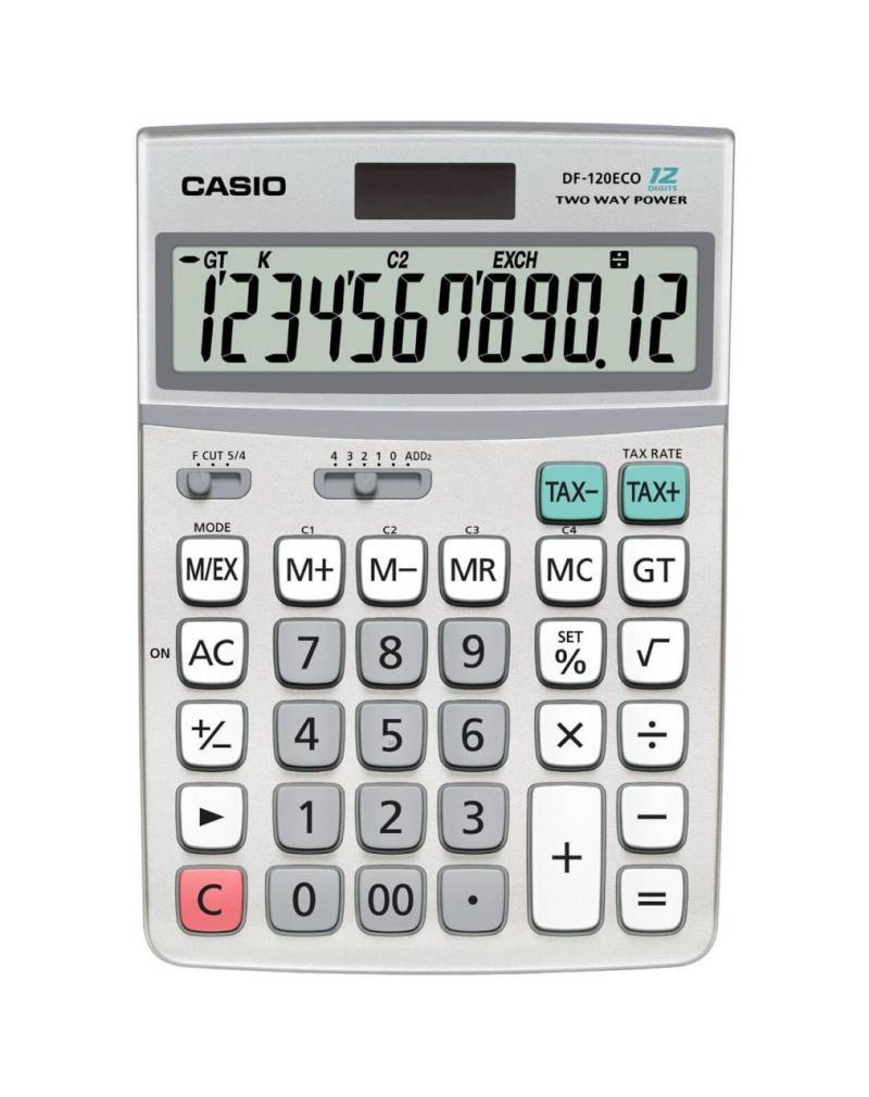 CASIO Tischrechner DF-120ECO silber von Casio