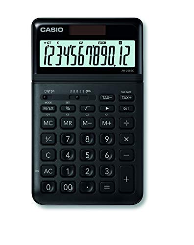 CASIO Tischrechner JW-200SC, 12-stellig, in stylischen Farben, Steuerberechnung, Solar-/Batteriebetrieb von Casio