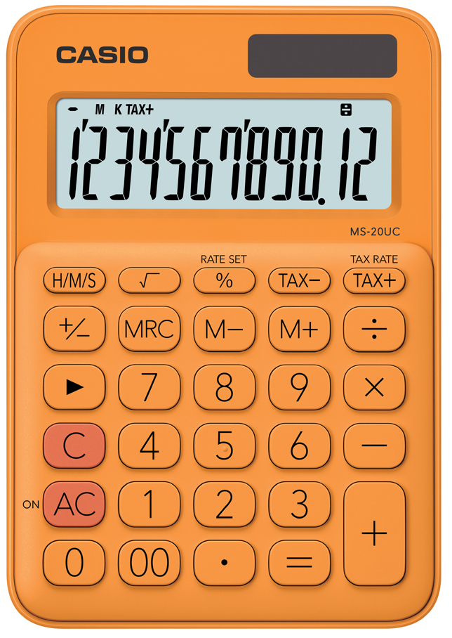 CASIO Tischrechner MS-20UC-RG, orange von Casio