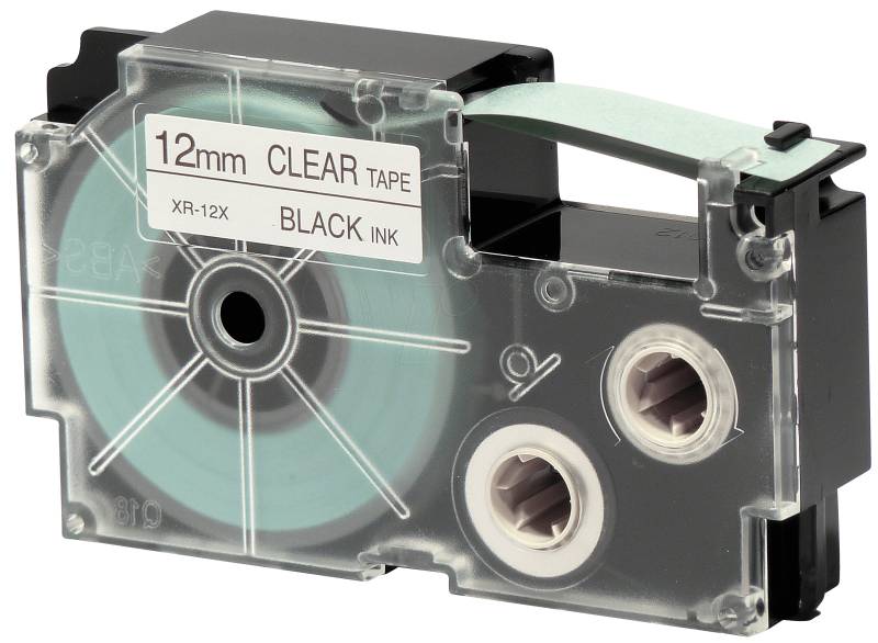 CASIO XR-12X1 - Schriftband, 12 mm x 8 m, schwarz/ transparent von Casio