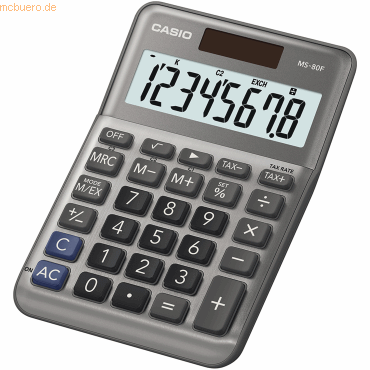 Casio CASIO Tischrechner MS-80F 8-stellig Solar/Batterie grau Casio CASIO Tischrechner MS-80F 8-stellig Solar/Batterie grau von Casio