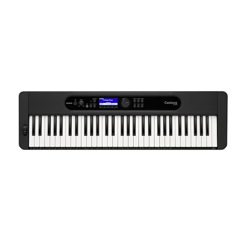 Casio CT-S400 CASIOTONE Keyboard mit 61 anschlagdynamischen Standardtasten, 600 Sounds und 200 Begleitrhythmen, schwarz von Casio