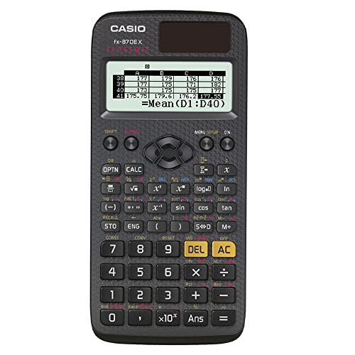 Casio ClassWiz FX-87DE X technischer wissenschaftlicher Schulrechner (593 Funktionen, QR-Code Funktion, LC-Display) schwarz von Casio