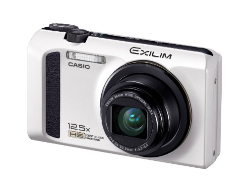 Casio Exilim EX-ZR100 Highspeed-Digitalkamera (12 Megapixel, 12,5-fach opt. Zoom, 7,6 cm (3 Zoll) Display, bildstabilisiert) weiß von Casio