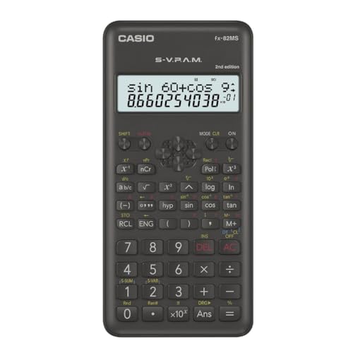 Casio FX-82MS-2 Wissenschaftlicher Taschenrechner, Batteriebetrieb, grau von Casio