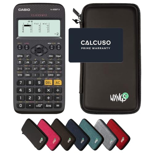 Casio fx-83GT X Schwarz inklusive Schutztasche von WYNGS in Schwarz - Basic Set (Englisch) von Casio