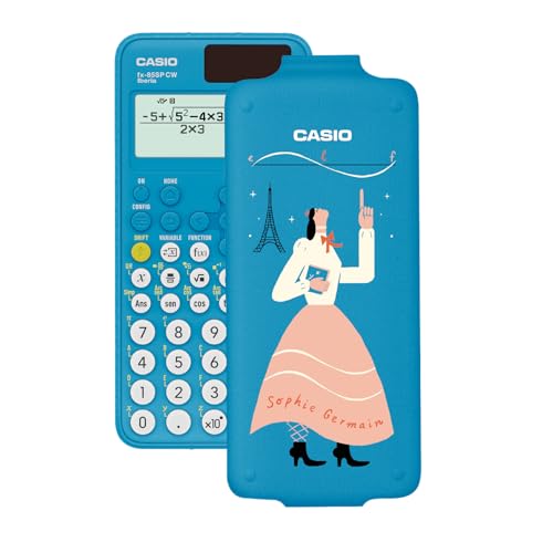 Casio FX-85SP CW – wissenschaftlicher Taschenrechner von Sophie Germain, illustriert von Laura Liedo, empfohlen für den spanischen und portugiesischen Lebenslauf, 5 Sprachen, über 300 Funktionen, von Casio