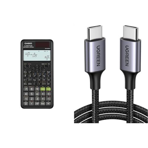Casio FX-87DE Plus-2 Wissenschaftlich-Technischer Schulrechner & UGREEN USB C auf USB C Kabel 60W PD 3.0 von Casio