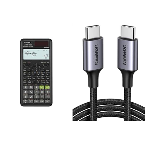 Casio FX-87DE PLUS-2 Wissenschaftlich-Technischer Schulrechner & UGREEN USB C auf USB C Kabel 60W PD 3.0 von Casio