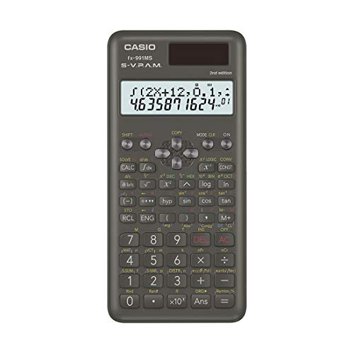 Casio FX-991MS 2nd Gen nicht programmierbarer wissenschaftlicher Taschenrechner, 401 Funktionen und 2-zeiliges Display, schwarz Casio FX-991MS 2nd Gen nicht programmierbarer wissenschaftlicher Taschenrechner, 401 Funktionen und 2-zeiliges Display, schwarz von Casio