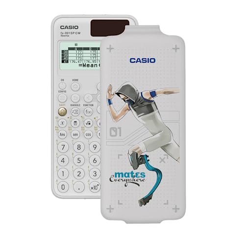 Casio FX-991SP CW – illustrierter wissenschaftlicher Taschenrechner mit Läufer, empfohlen für den spanischen und portugiesischen Lebenslauf, 5 Sprachen, über 560 Funktionen, Solar, Weiß von Casio