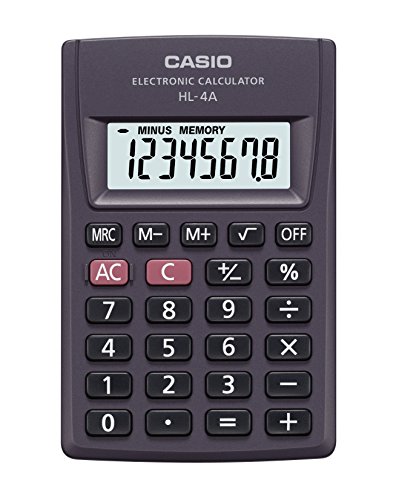 Casio HL-4A Taschenrechner Anthrazit Display (Stellen): 8 batteriebetrieben (B x H x T) 56 x 9 x 87m, 1 Stück von Casio