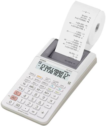 Casio HR-8RCE-WE Druckender Tischrechner Weiß Display (Stellen): 12 batteriebetrieben, netzbetriebe von Casio