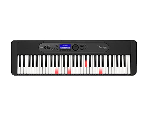 Casio LK-S450 CASIOTONE Top Leuchttastenkeyboard mit 61 anschlagdynamischen Tasten im Piano-Look mit 600 Sounds und 200 Begleitrhythmen, Mikrofoneingang, schwarz von Casio