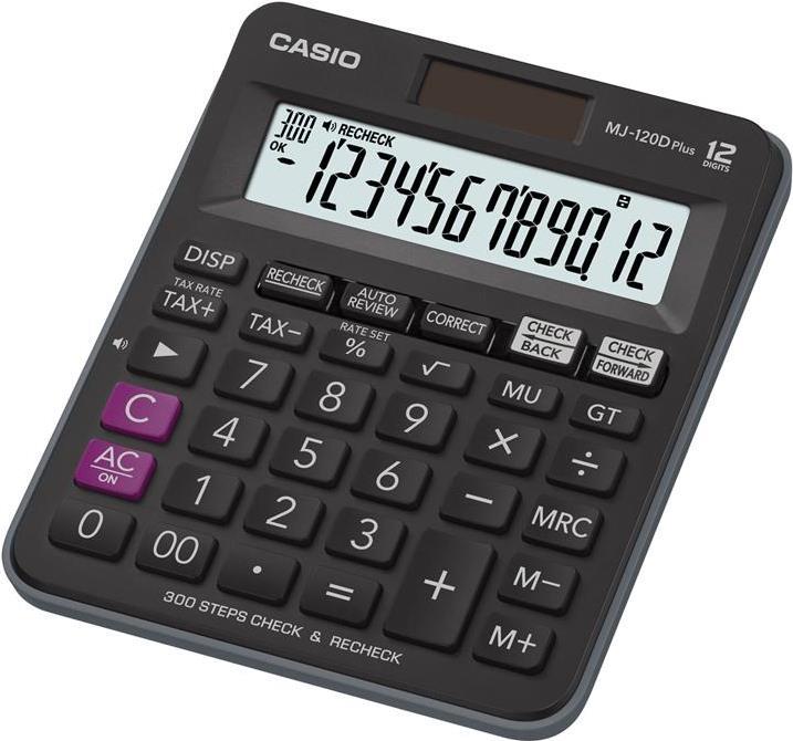 Casio MJ-120D Plus Desktop Einfacher Taschenrechner Schwarz Taschenrechner (MJ-120D PLUS) von Casio