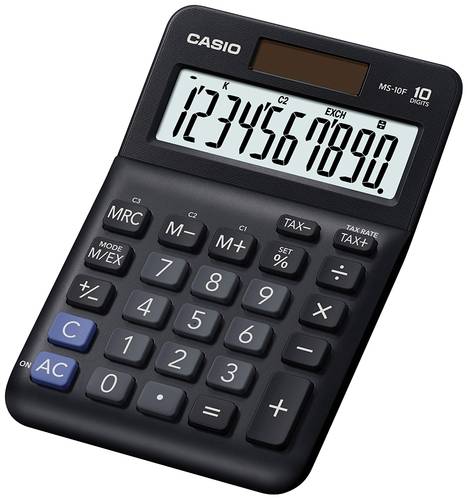 Casio MS-10F Tischrechner Schwarz Display (Stellen): 10 batteriebetrieben, solarbetrieben (B x H x T von Casio