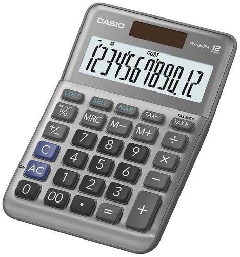 Casio MS-120FM Tischrechner Grau Display (Stellen): 12 batteriebetrieben, solarbetrieben (B x H x T) von Casio