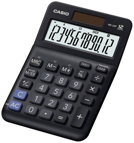 Casio MS-20F Tischrechner Schwarz Display (Stellen): 12 batteriebetrieben, solarbetrieben (B x H x T von Casio