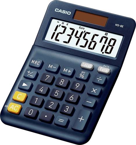 Casio MS-8E Tischrechner Dunkelblau Display (Stellen): 8solarbetrieben (L x B) 101mm x 149mm von Casio