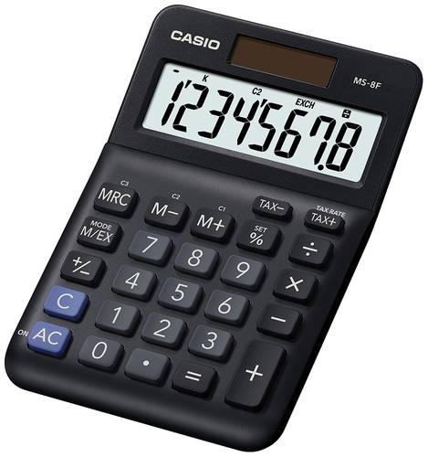 Casio MS-8F Tischrechner Schwarz Display (Stellen): 8 batteriebetrieben, solarbetrieben (B x H x T) von Casio