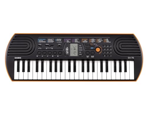 Casio SA-76 Mini-Keyboard mit 44 Tasten, schwarz orange von Casio