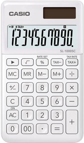 Casio SL-1000SC Taschenrechner Weiß Display (Stellen): 10solarbetrieben, batteriebetrieben (B x H x von Casio