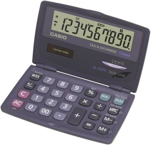 Casio SL-210TE Taschenrechner Anthrazit Display (Stellen): 10solarbetrieben, batteriebetrieben (B x von Casio