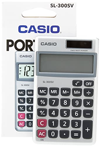 Casio SL-300SV 8-stelliger Taschenrechner, Silber von Casio