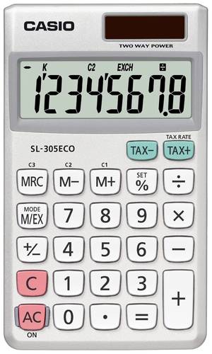 Casio SL-305 Eco Taschenrechner Silber Display (Stellen): 8 batteriebetrieben (B x H x T) 70 x 118.8 von Casio