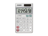 Casio SL-305ECO, Tasche, Einfacher Taschenrechner, 8 Ziffern, 1 Zeilen, Akku, Silber, Weiß von Casio