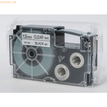 Casio Schriftbandkassette XR-12 X 12mm schwarz auf transparent Casio Schriftbandkassette XR-12 X 12mm schwarz auf transparent von Casio