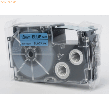 Casio Schriftbandkassette XR-18 BU 18mm schwarz auf blau Casio Schriftbandkassette XR-18 BU 18mm schwarz auf blau von Casio