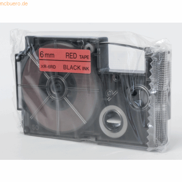 Casio Schriftbandkassette XR-6 RD 6mm schwarz auf rot Casio Schriftbandkassette XR-6 RD 6mm schwarz auf rot von Casio