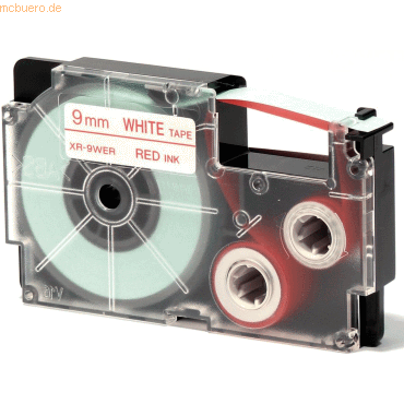 Casio Schriftbandkassette XR-9 WER 9mm rot auf weiß Casio Schriftbandkassette XR-9 WER 9mm rot auf weiß von Casio